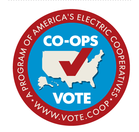 Co-ops Vote Logo, A program of America's electric cooperatives. www.vote.coop