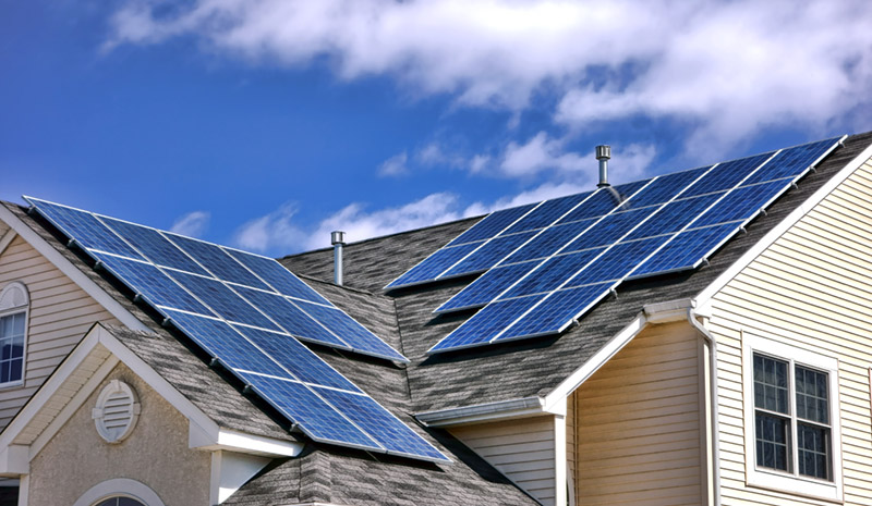 Rooftop Solar Panels on a home