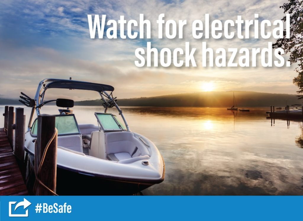 Watch for electrical shock hazards. #BeSafe