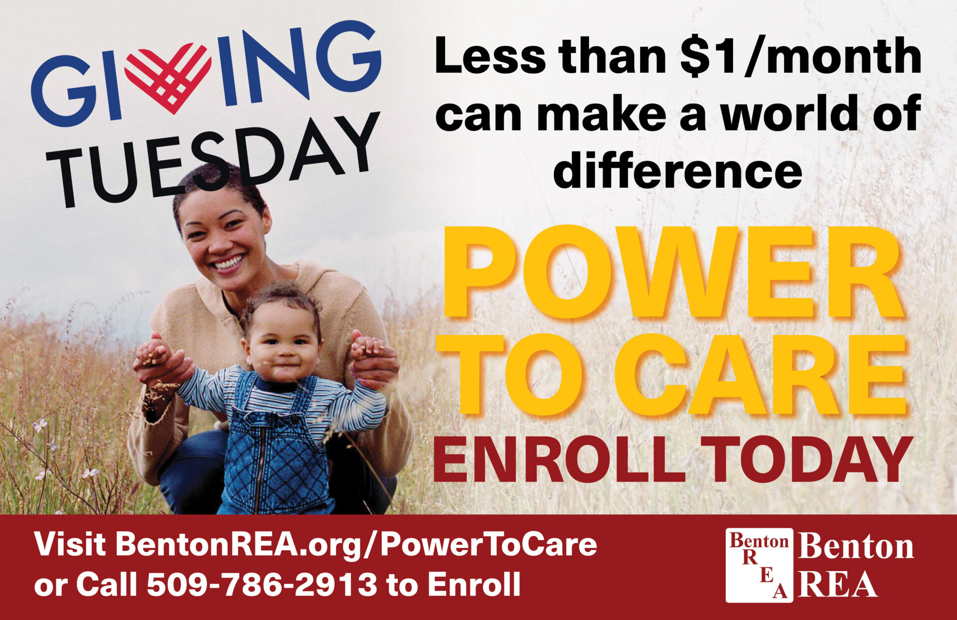 Less than $1/month can make a world of difference - Power to Care Giving Tuesday