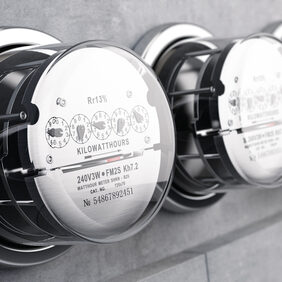 Kilowatt,Hour,Electric,Meters,,Power,Supply,Meters.,3d,Rendering